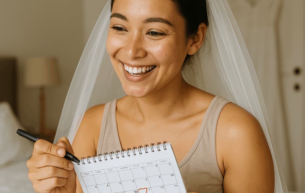 Woman preparing for her wedding